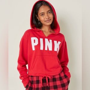 NWT Pink Victoria’s Secret Red White Hoodie Size L